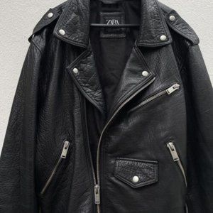 Zara Heavyweight Limited Edition Real Buffalo Leather Jacket XL
